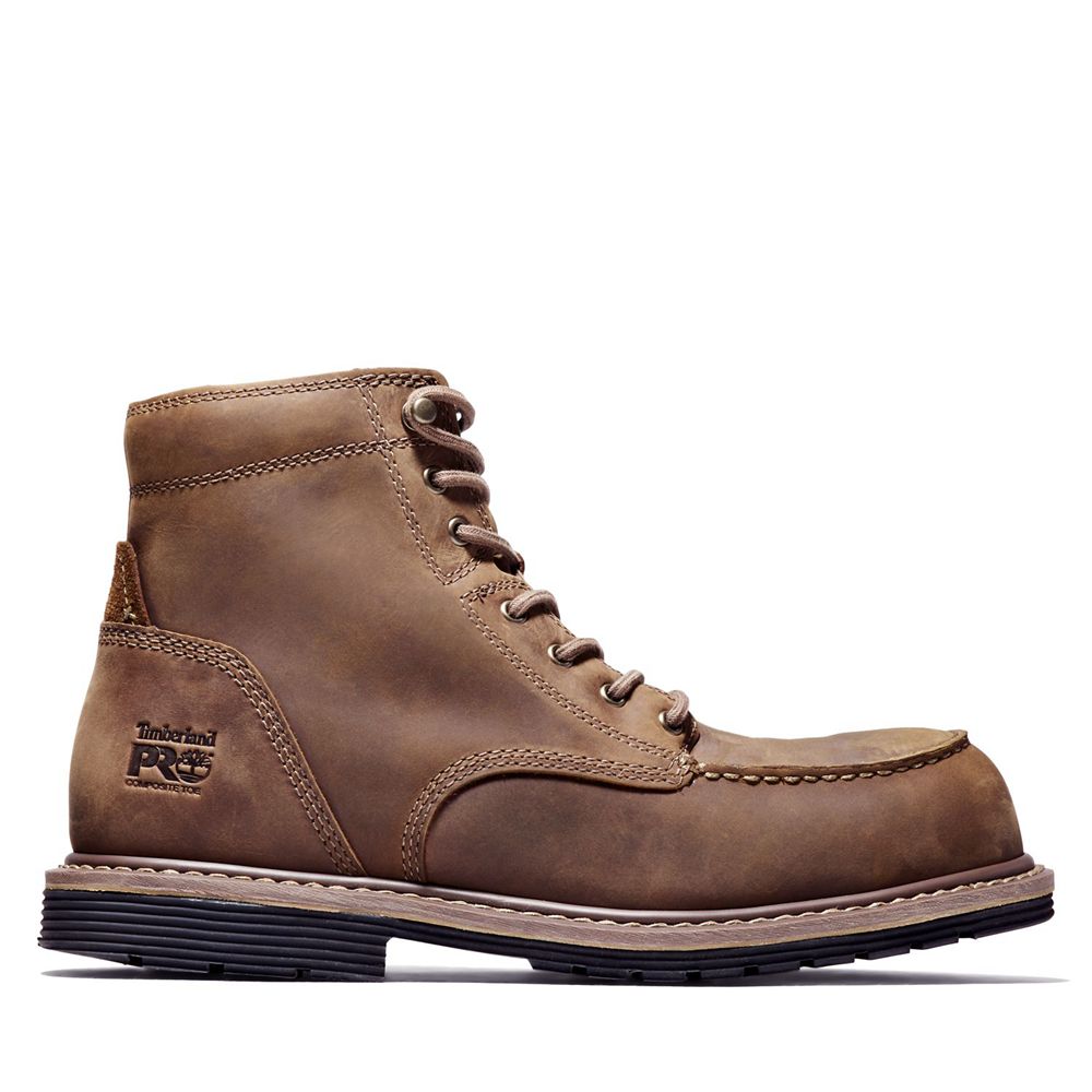 Timberland Pro Μποτακια Ανδρικα Καφε - Millworks 6" Moc Comp Toe - Greece 7316295-HI